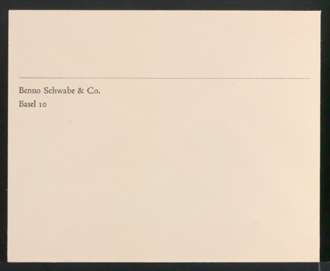 Geschäftdrucksachen für Benno Schwabe & Co