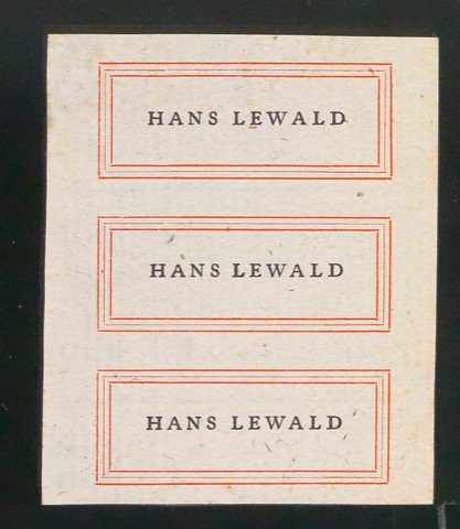 Probedruck von Exlibris für Hans Lewald