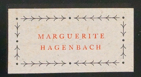 Probedruck von Exlibris für Marguerite Hagenbach