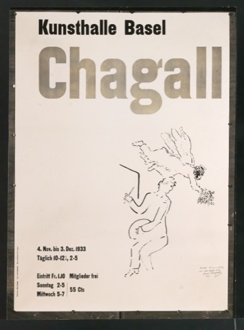 Verkleinertes Fotorepro von Plakat Kunsthalle Basel Chagall