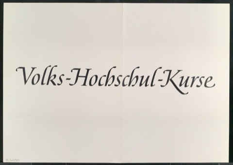 Probedruck von Schriftzug Volks-Hochschul-Kurse