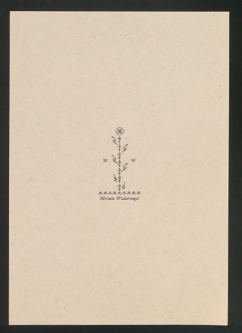 Probedruck eines Exlibris für Miriam Wackernagel