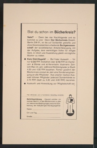 Probedrucke von Werbeanzeige Bist du schon im Bücherkreis?