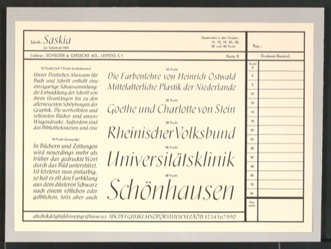 Schriftproben der Saskia
