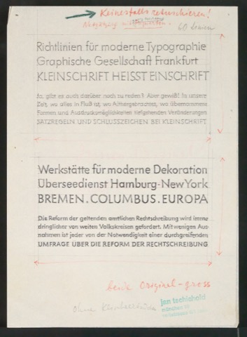 Entwurfsskizzen für Typografische Entwurfstechnik