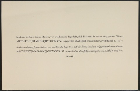 Probedruck einer Antiqua für Schriftschreiben für Setzer