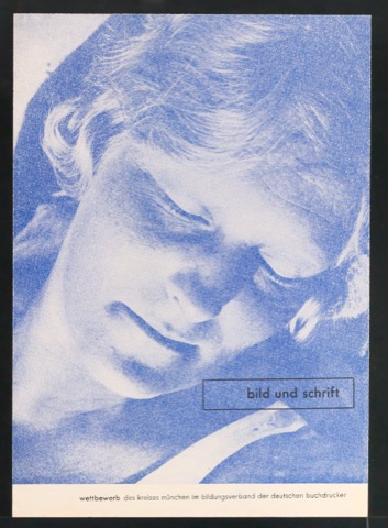 Probedruck für Titelseite von Bild und Schrift - Wettbewerb des Kreises München im Bildungsverband der deutschen Buchdrucker