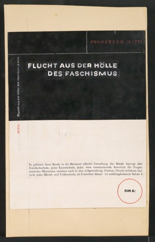 Entwurf für den Bucheinband von Flucht aus der Hölle des Faschismus