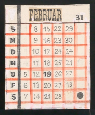 Skizze für ein Kalenderblatt Monatsübersicht Februar 1931