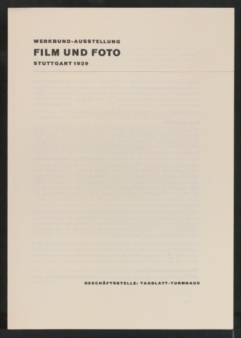 Faltblatt Programm Werkbund-Ausstellung Stuttgart 1929 - Film und Foto