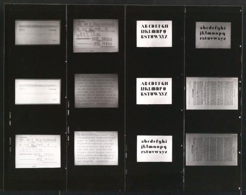 Kontaktabzug Transito, Versuch einer neuen Schrift und Koch-Grotesk