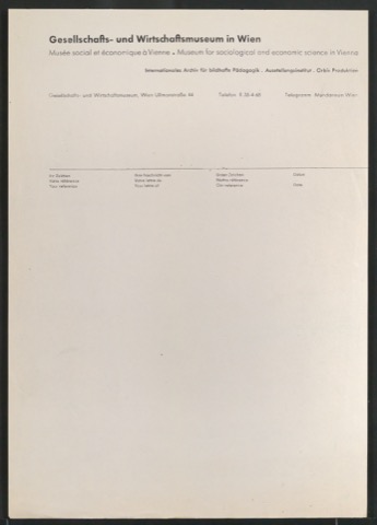 Probedruck von Briefbogen für Gesellschafts- und Wirtschaftsmuseum Wien