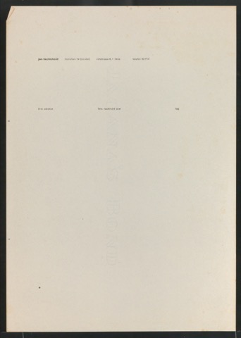 Briefbogen für Jan Tschichold, Voitstraße 8/1