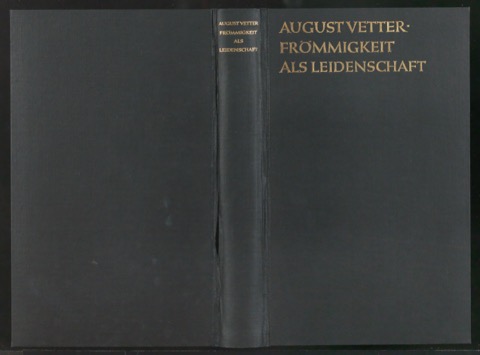Einbanddecke für Frömmigkeit als Leidenschaft