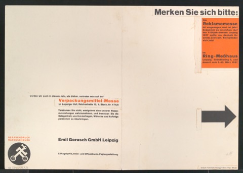 Montierter Entwurf des Handzettels für Emil Gerasch GmbH