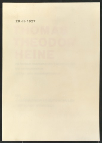 Unserem Thomas Theodor Heine zu seinem sechzigsten Geburtstage die herzlichen Glück- und Segenswünsche
