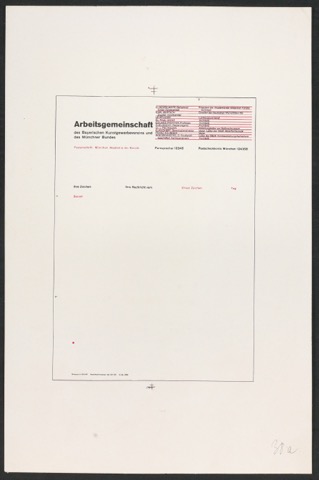 Reprint eines Briefbogen für Arbeitsgemeinschaft des Bayrischen Kunstgewerbevereins und des Münchner Bundes