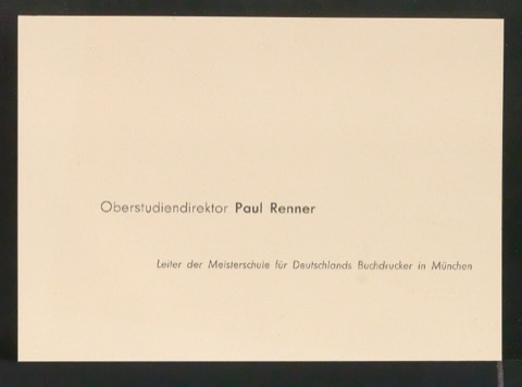 Visitenkarte für Paul Renner