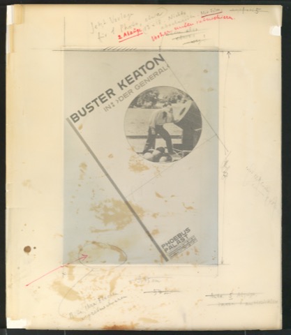 Klischeeabzug mit Satzanweisungen von Plakat Buster Keaton