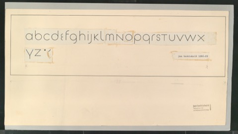 Tafeln mit montierten Entwurfszeichnungen für versuch einer neuen schrift