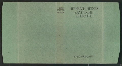 Probedruck von Schutzumschlag für Heinrich Heines Sämtliche Gedichte