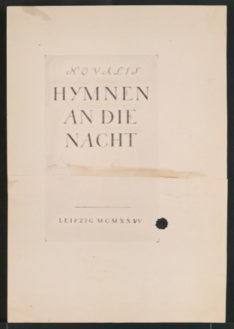 Radierung für das Titelblatt von Hymnen an die Nacht
