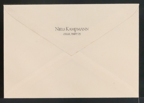 Briefumschlag und Briefbogen für Niels Kampmann