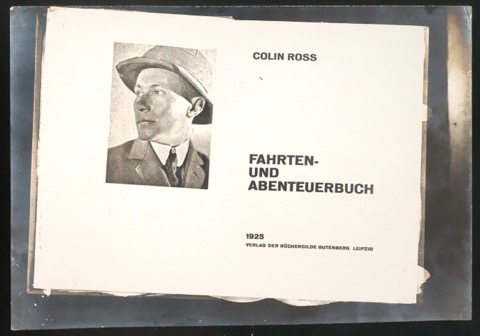 Entwurf für eine Illustration und Reproduktionsfotografie von Titelblatt Das Fahrten- und Abenteuerbuch