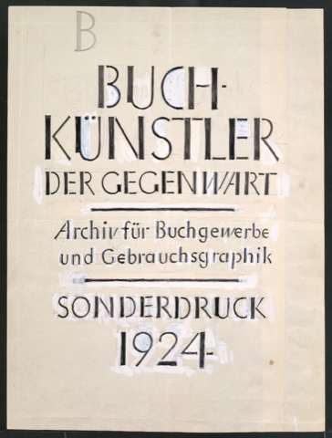 Entwurf für das Titelblatt von Buchkünstler der Gegenwart
