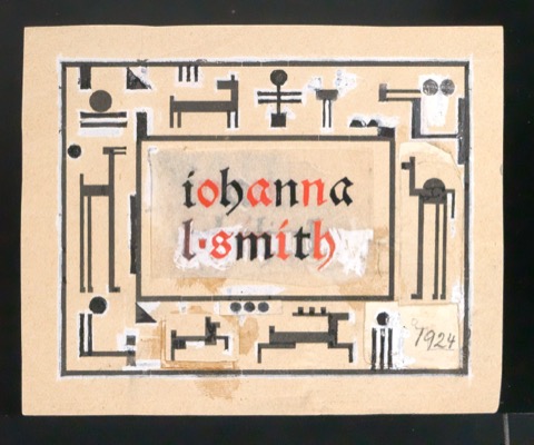 Entwurf von Exlibris für Iohanna L. Smith