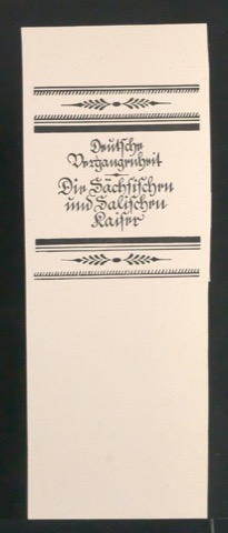Probedruck für Rückenschild von Deutsche Vergangenheit