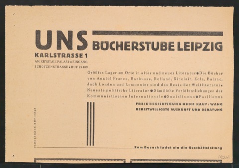 Zeitungsausschnitte mit Anzeigen für UNS-Bücherstube