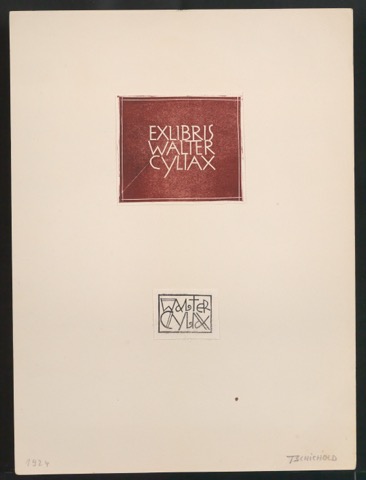 Montierte Exlibris für Walter Cyliax