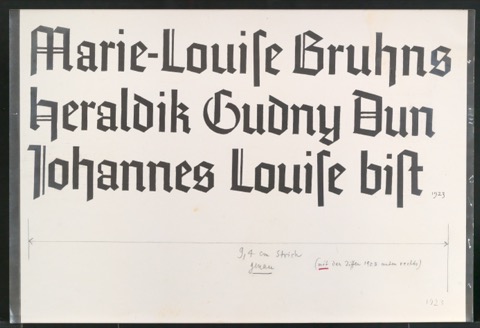 Kopie eines handgezeichneten Entwurfs von Exlibris für Marie-Louise Bruhns