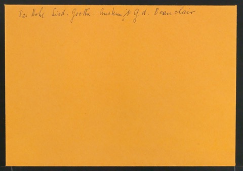 Briefumschlag mit Annotationen zu Das Hohelied