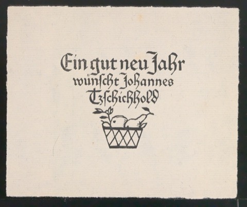 Ein gut neu Jahr wünscht Johannes Tzschichhold