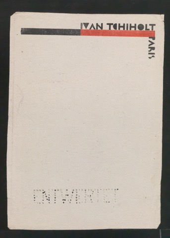 Probedrucke von Briefkopf für Ivan Tschichold, Paris