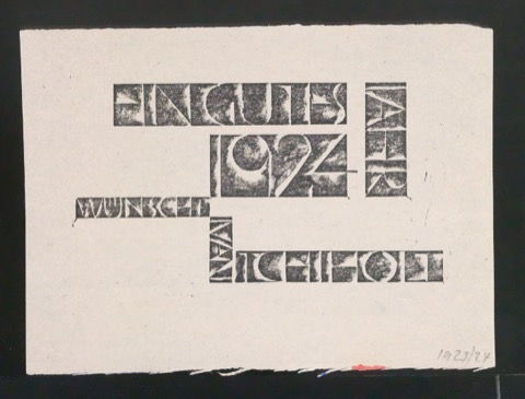 Probedrucke von Neujahrswunsch Ein Gutes Jahr 1924