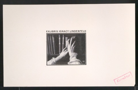 Korrekturfahne von Exlibris Ignacy Lindenfeld