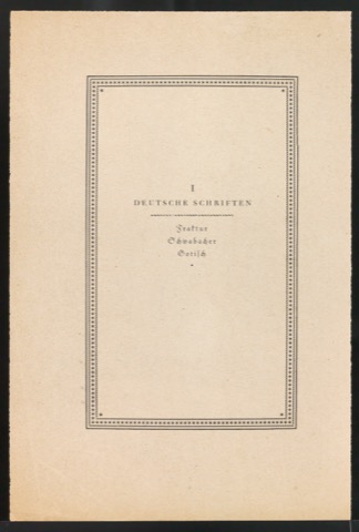 Probedrucke von Vorder- und Rückseite für den Schutzumschlag von Schriftkatalog Deutsche Schriften - Fraktur, Schwabacher, Gotisch