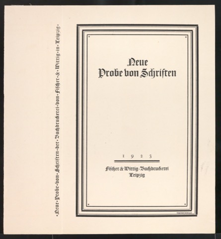 Probedruck für den Umschlag von Schriftkatalog Neue Probe von Schriften