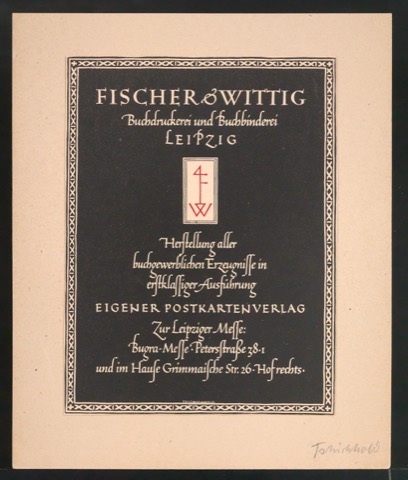 Belegexemplare eines Handzettel für Fischer & Wittig