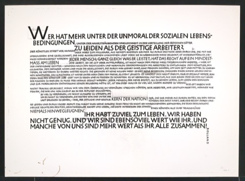 Klischeeabzug von Schriftübung mit einem Zitat von Romain Rolland