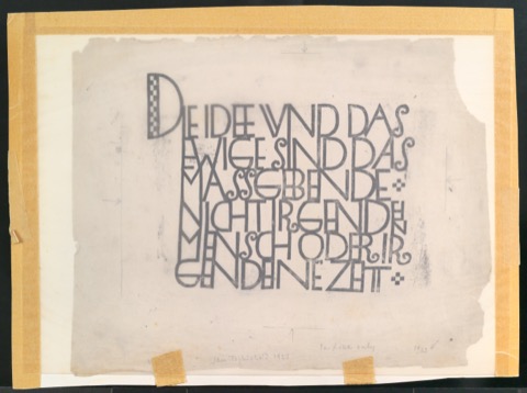 Holzschnitt mit Zitat von Paul de Lagarde als Vorlage für eine Illustration