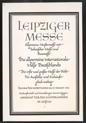 Reproduktionen von Werbeplakat Allgemeine Mustermesse mit Technischer Messe und Baumesse