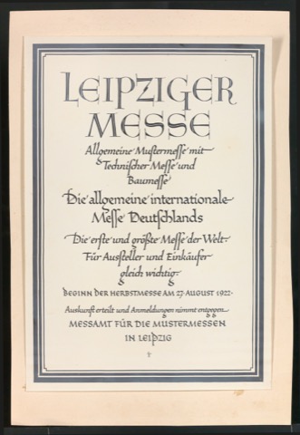 Klische, Abzüge und Probedrucke für Anzeigen Leipziger Messe