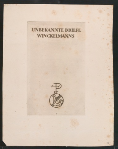 Radierungen für das Titelblatt von Unbekannte Briefe Winckelmanns