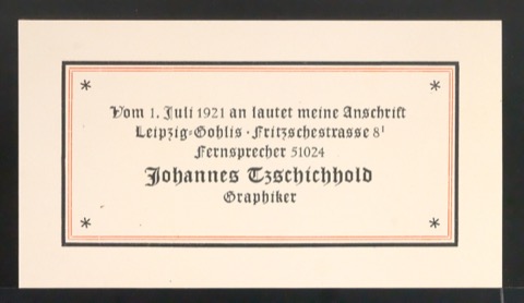 Geschäftskarte mit Mitteilung zur Adressänderung