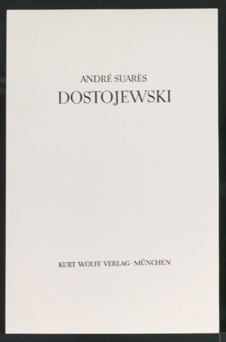 Probedruck für das Titelblatt von Dostojewski