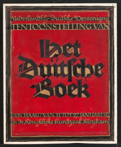Entwurf für das Ausstellungsplakat Nederlandsch-Duitsche Vereeniging - Het Duitsche Boek